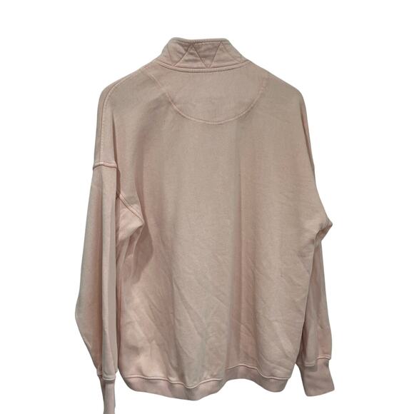 Aerie Getaway Quarter Snap Sweatshirt Pink NWT Oversized Cozy Fleece XXS - Picture 2 of 8